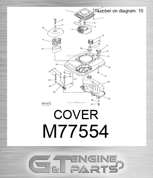 M77554 COVER made to fit John Deere | Price: $2.22