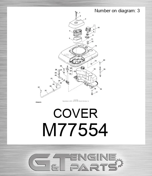 M77554 COVER made to fit John Deere | Price: $2.22 