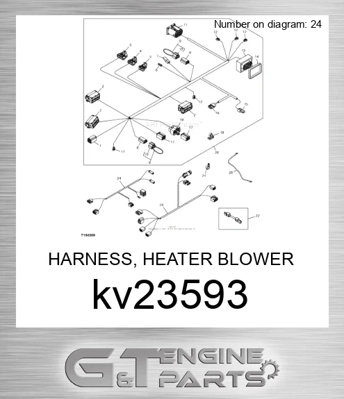KV23593 HARNESS, HEATER BLOWER