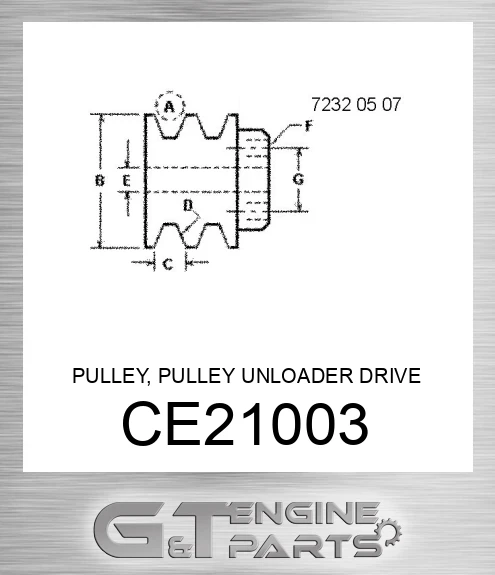 CE21003 PULLEY, PULLEY UNLOADER DRIVE 6,8L