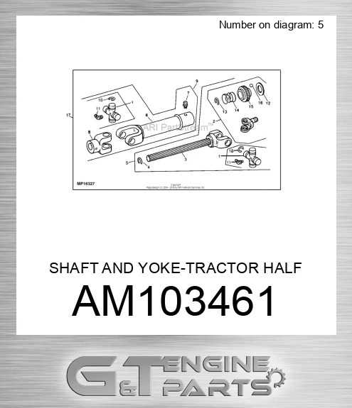 AM103461 SHAFT AND YOKE-TRACTOR HALF