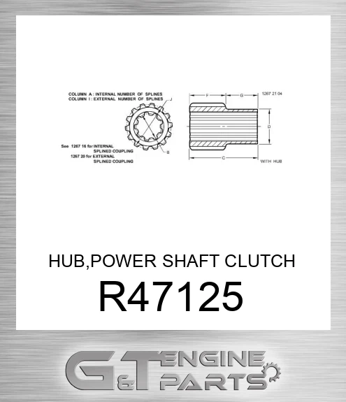 R47125 HUB,POWER SHAFT CLUTCH