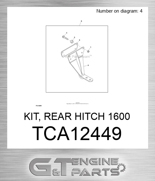 TCA12449 KIT, REAR HITCH 1600