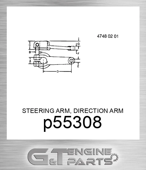 P55308 STEERING ARM, DIRECTION ARM LH 2755