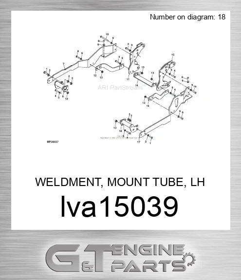 LVA15039 WELDMENT, MOUNT TUBE, LH 2305