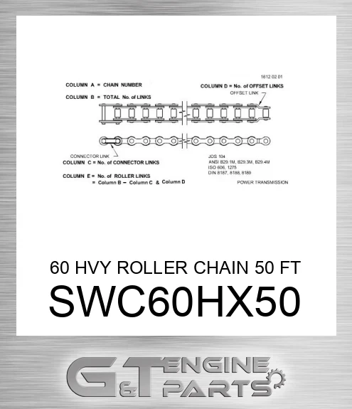 SWC60HX50 60 HVY ROLLER CHAIN 50 FT IMPORT