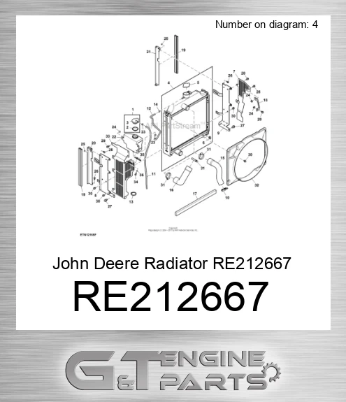 RE212667 John Deere Radiator RE212667