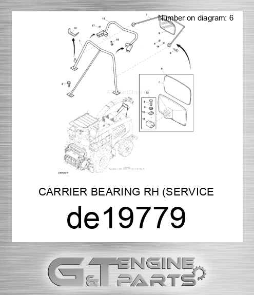 DE19779 CARRIER BEARING RH SERVICE ONLY