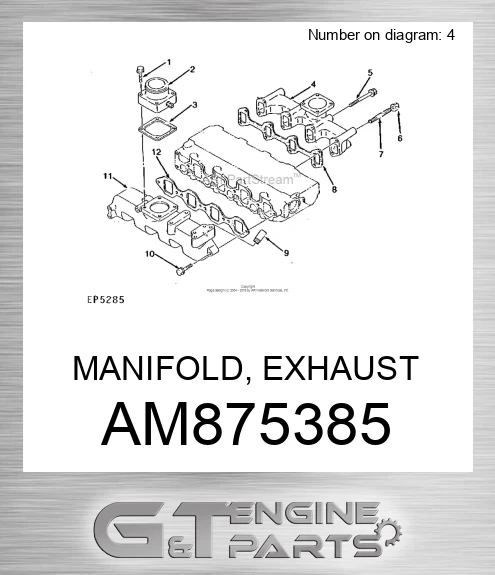 AM875385 MANIFOLD, EXHAUST