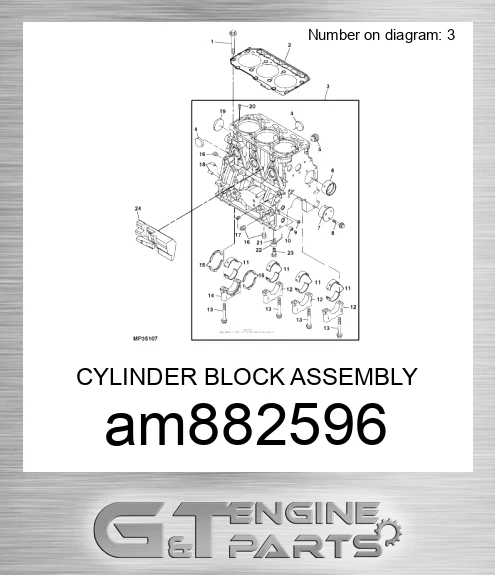 AM882596 CYLINDER BLOCK ASSEMBLY