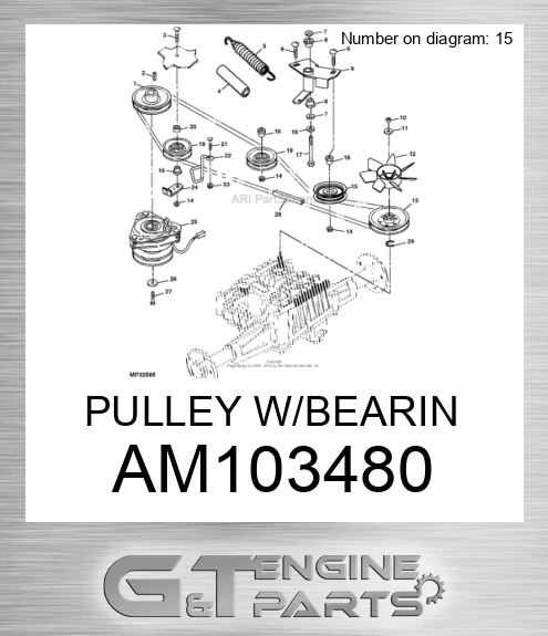 AM103480 PULLEY W/BEARIN
