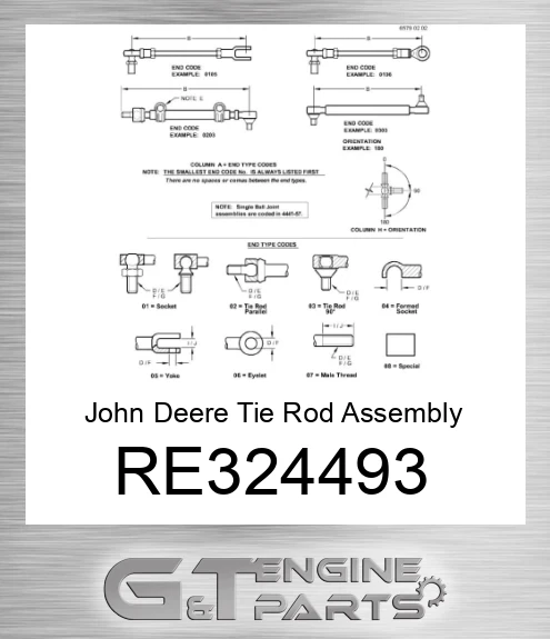 RE324493 John Deere Tie Rod Assembly RE324493