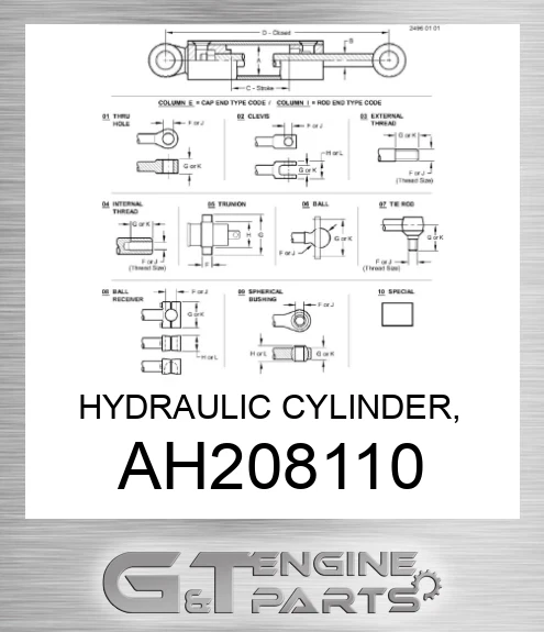 AH208110 HYDRAULIC CYLINDER, 114.3X50-406.5,