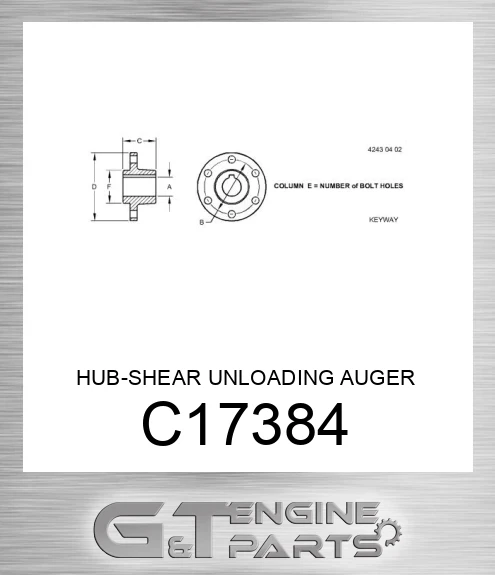 C17384 HUB-SHEAR UNLOADING AUGER
