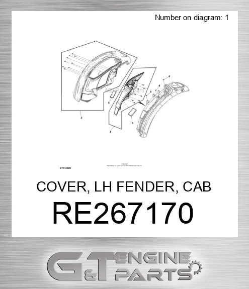 RE267170 COVER, LH FENDER, CAB