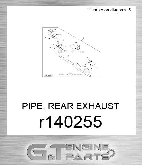 R140255 PIPE, REAR EXHAUST