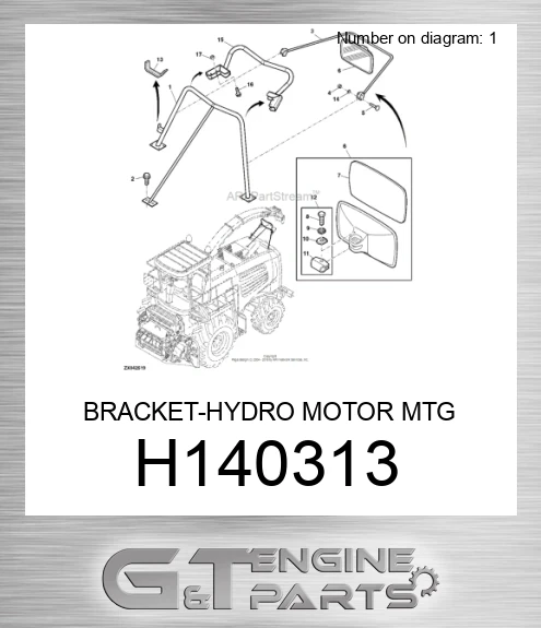 H140313 BRACKET-HYDRO MOTOR MTG