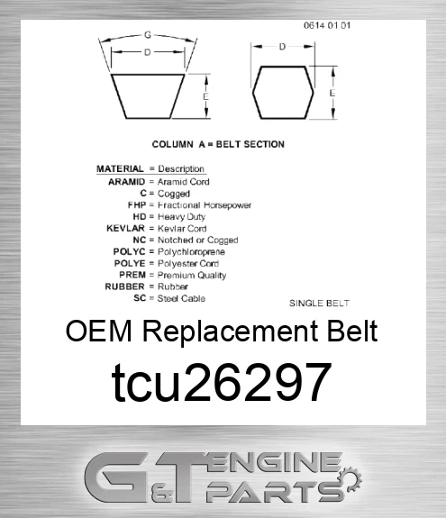 TCU26297 OEM Replacement Belt