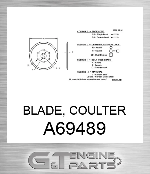 A69489 BLADE, COULTER