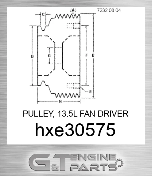 HXE30575 PULLEY, 13.5L FAN DRIVER