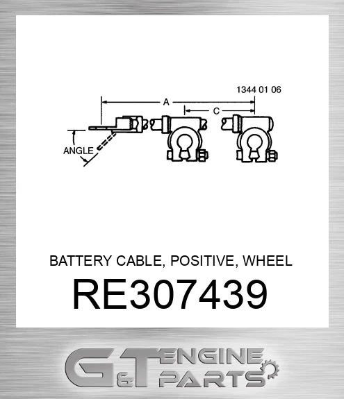 RE307439 BATTERY CABLE, POSITIVE, WHEEL