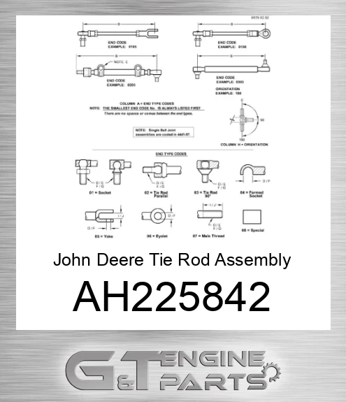 AH225842 Tie Rod Assembly