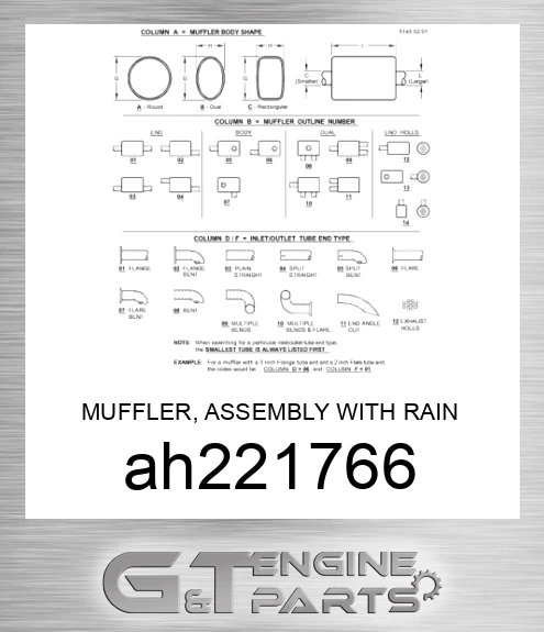 AH221766 MUFFLER, ASSEMBLY WITH RAIN CAP