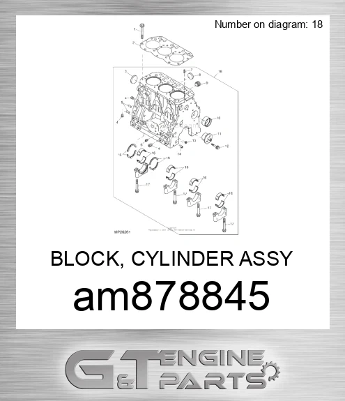 AM878845 BLOCK, CYLINDER ASSY