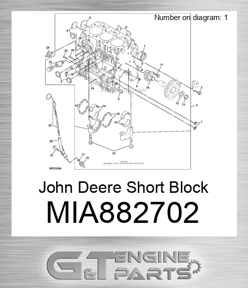 MIA882702 Short Block Assembly