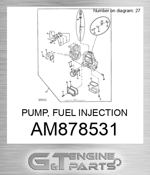 AM878531 PUMP, FUEL INJECTION W/GOVERNOR