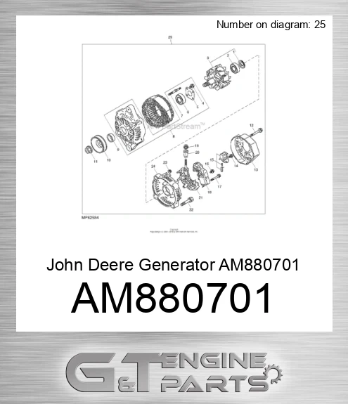 AM880701 John Deere Generator AM880701