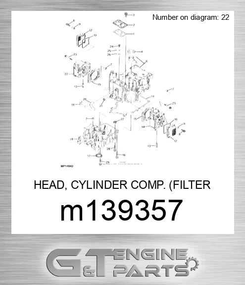 M139357 HEAD, CYLINDER COMP. FILTER SIDE