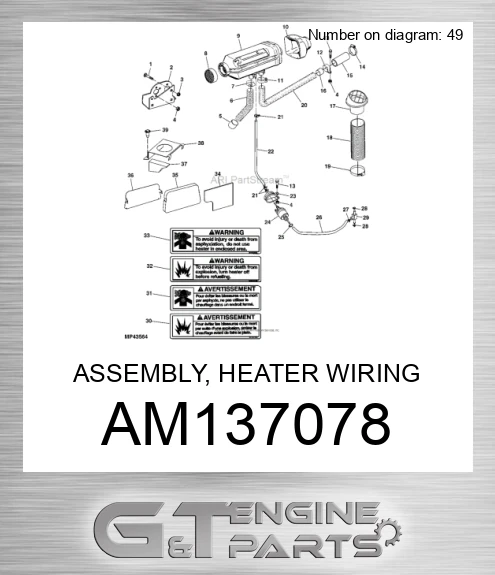 AM137078 ASSEMBLY, HEATER WIRING HARNESS