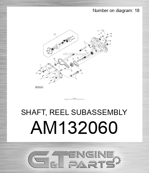AM132060 SHAFT, REEL SUBASSEMBLY