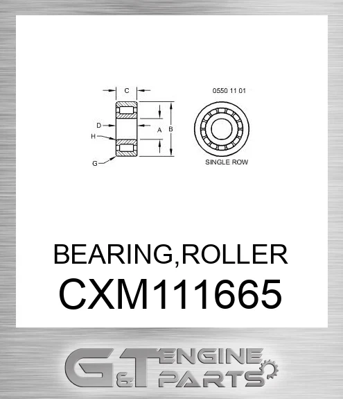 CXM111665 BEARING,ROLLER