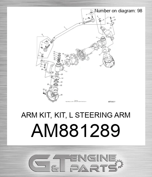 AM881289 ARM KIT, KIT, L STEERING ARM