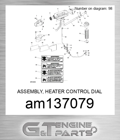 AM137079 ASSEMBLY, HEATER CONTROL DIAL
