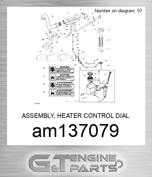 AM137079 ASSEMBLY, HEATER CONTROL DIAL