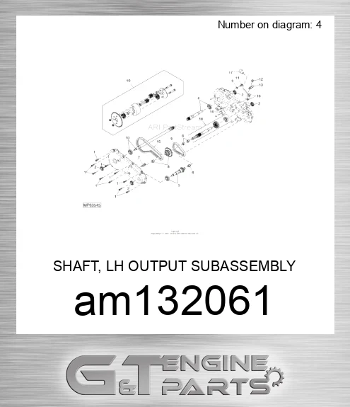 AM132061 SHAFT, LH OUTPUT SUBASSEMBLY