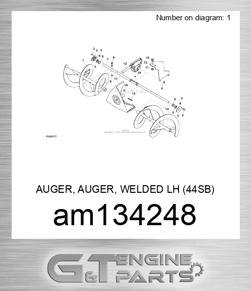 AM134248 AUGER, AUGER, WELDED LH 44SB