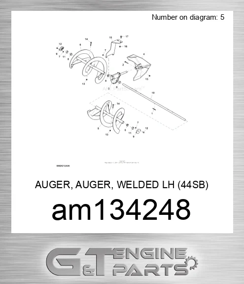 AM134248 AUGER, AUGER, WELDED LH 44SB