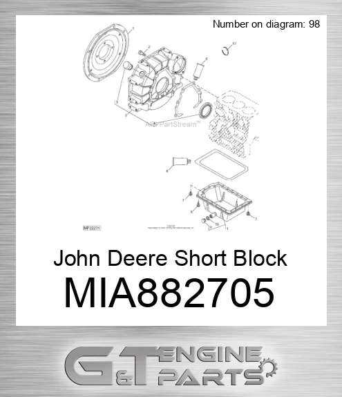 MIA882705 Short Block Assembly