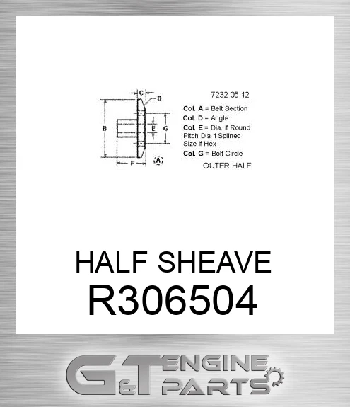 R306504 HALF SHEAVE