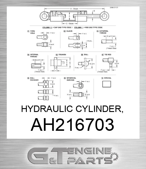 AH216703 HYDRAULIC CYLINDER, 115X63-1524,193