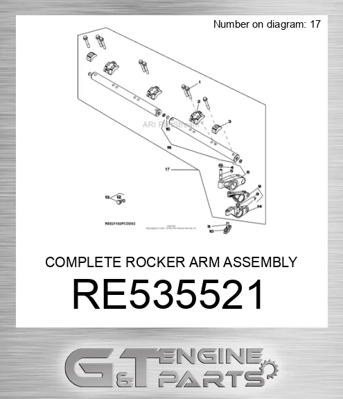 RE535521 COMPLETE ROCKER ARM ASSEMBLY