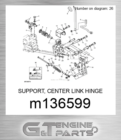 M136599 SUPPORT, CENTER LINK HINGE