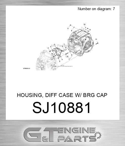 SJ10881 HOUSING, DIFF CASE W/ BRG CAP ASSY
