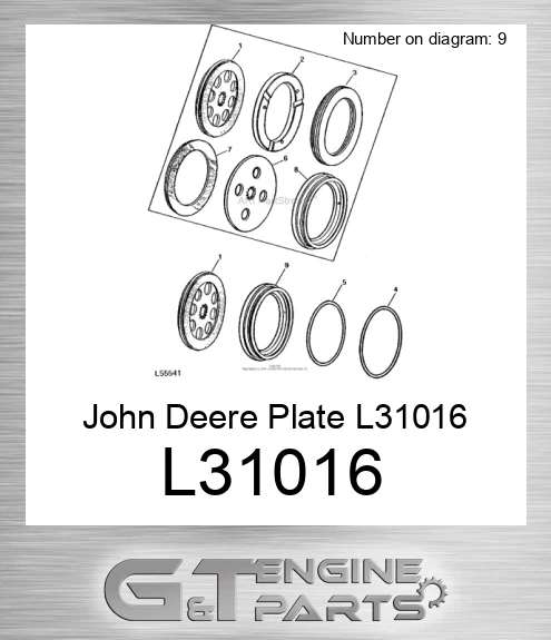 L31016 John Deere Plate L31016