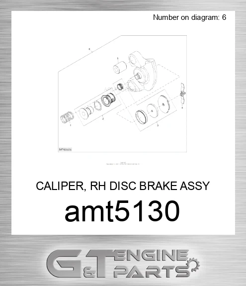 AMT5130 CALIPER, RH DISC BRAKE ASSY