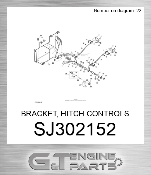 SJ302152 BRACKET, HITCH CONTROLS SUPPORT